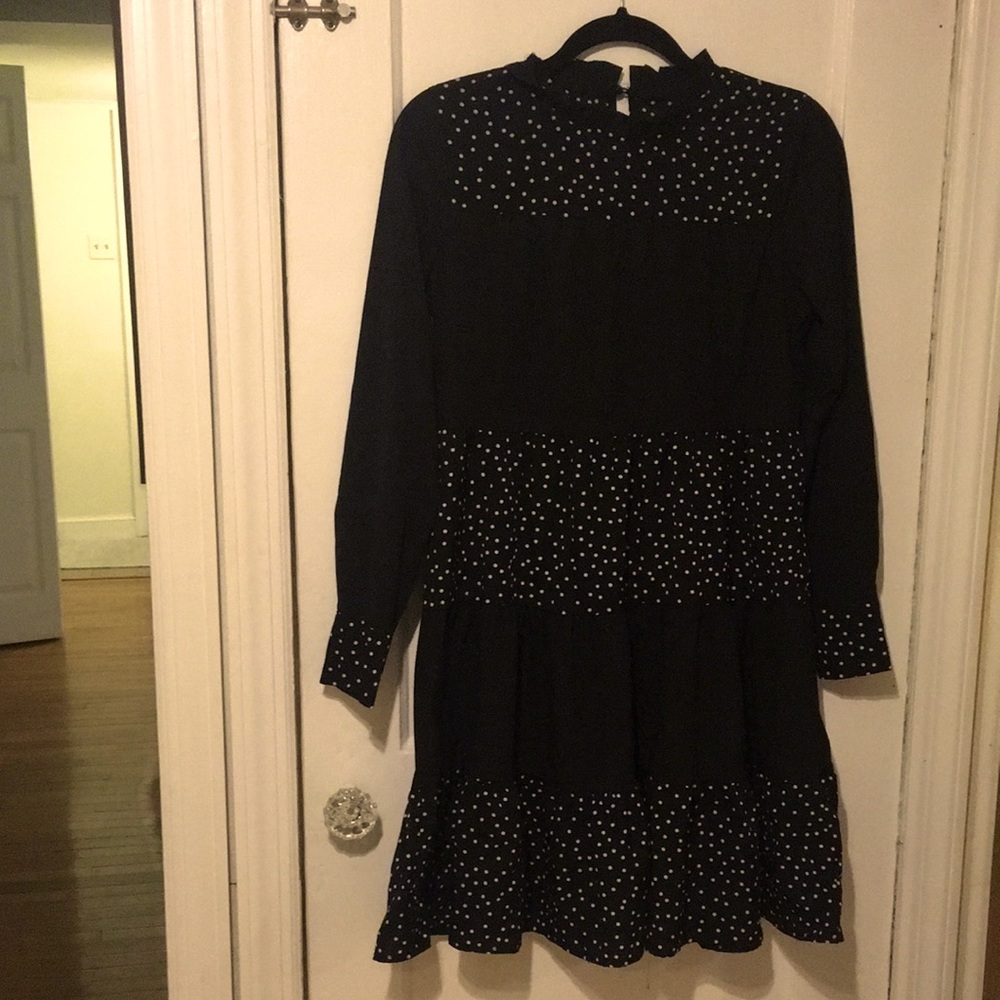 Shein black polka dot dress